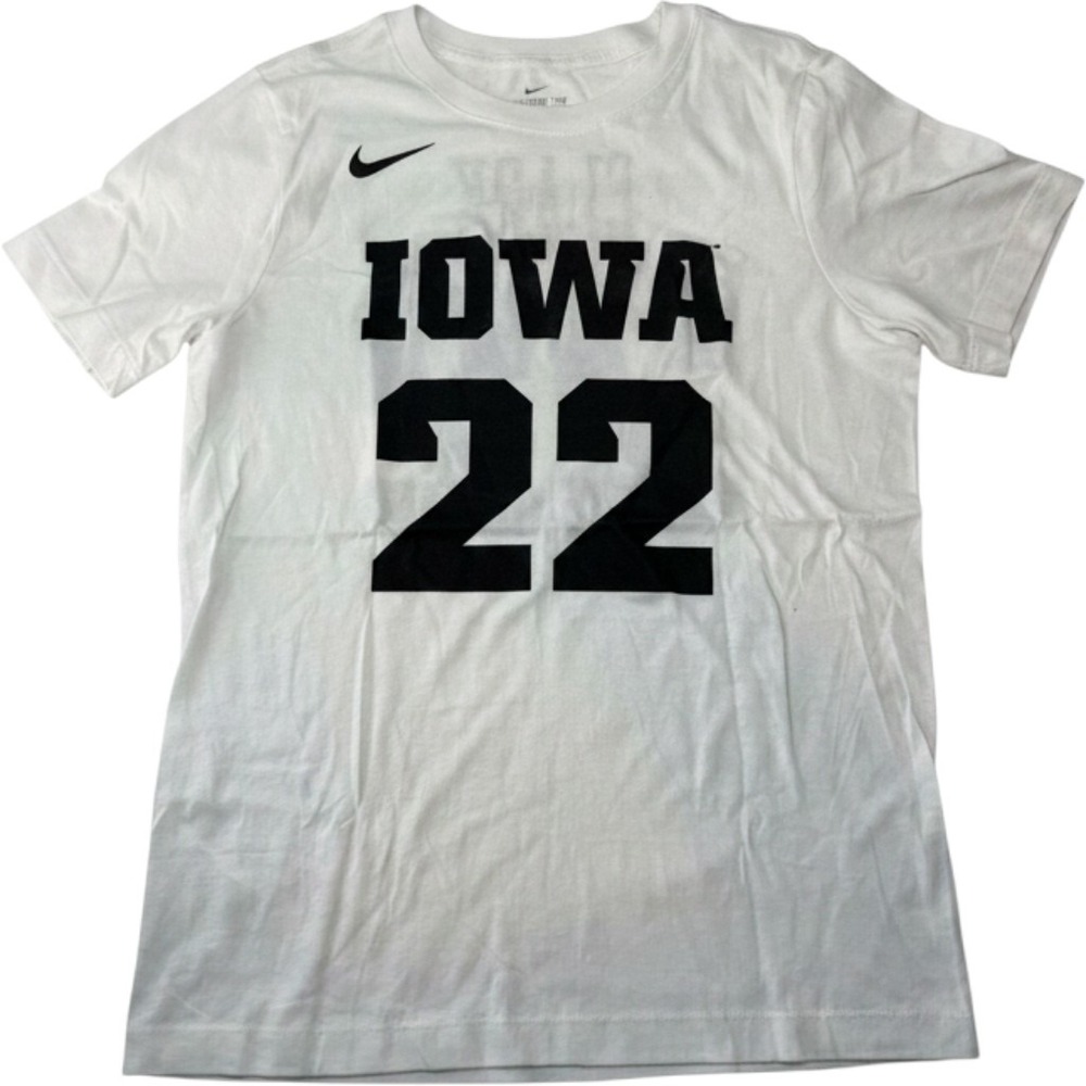Nike Iowa Hawkeyes Caitlin Clark #22 Fitted Tee Shirt White Womens Large NEW